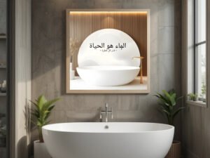 "لوحة جدارية رقمية 'الماء هو الحياة - قدر كل قطرة' - تذكير يومي بترشيد استهلاك الماء في المنازل والفنادق والشركات"